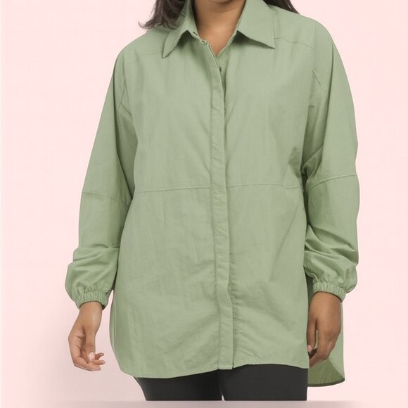 Wilo The Label Tops - Wilo the Label Womens S Workout/Beach Coverup Parachute Shirt Sage Athletic NWT